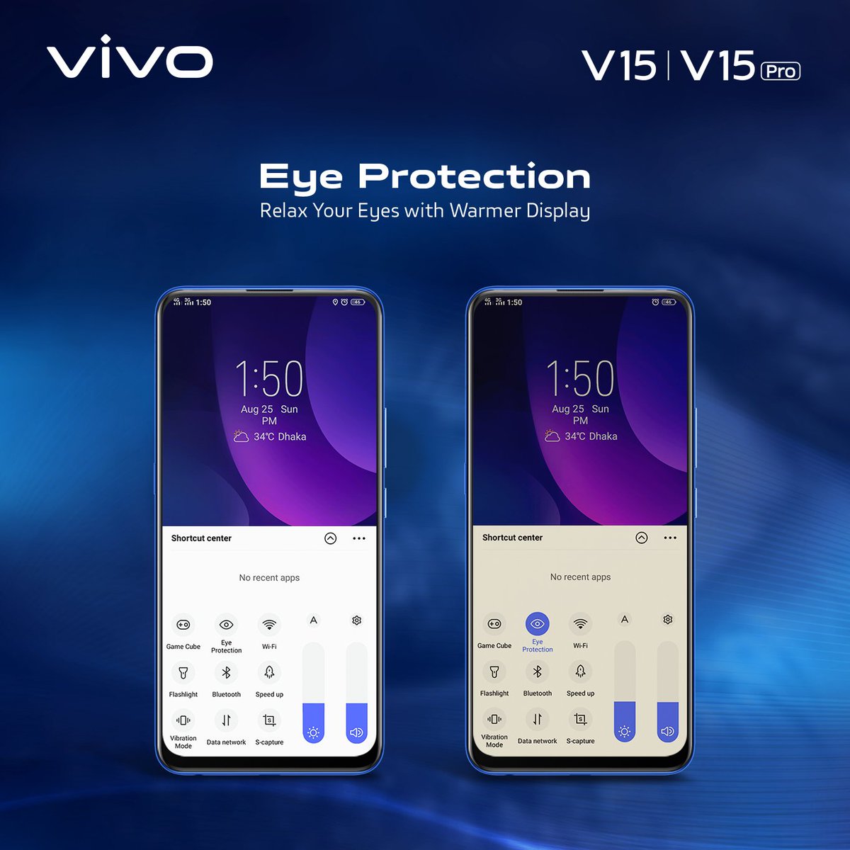 BangladeshVivo's tweet photo. You look at your mobile screen for work or to enjoy the show not to harm your eye. Turn on vivo Eye Protection feature and relax your eyes with warmer display...
#V15 #V15Pro #LoveBangladesh #Lovevivo #vivoBangladesh 💙 https://t.co/HpVYhw7aiF