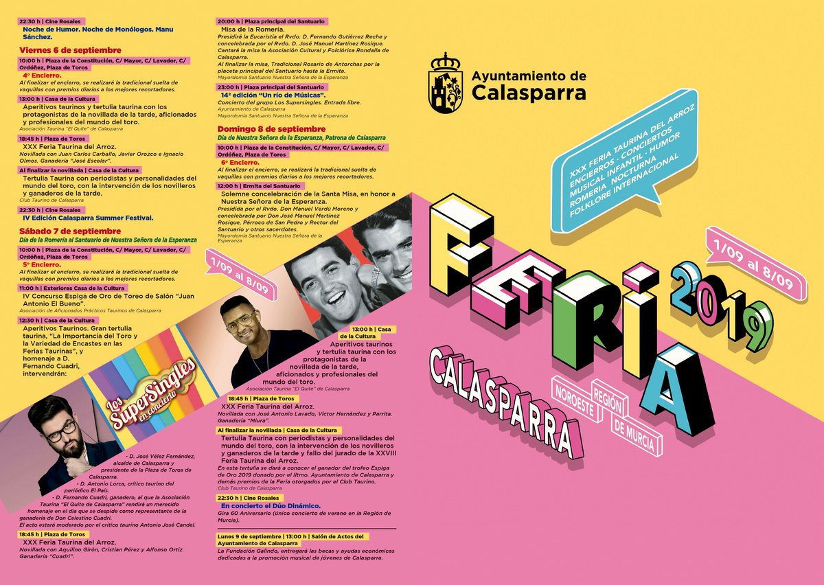 TurismoCalaspar's tweet photo. Comienza las #FiestasdeCalasparra, #encierros #conciertos #musicales #XXXFeriaTaurinadelArroz #Espigadeoro https://t.co/OJefviisst