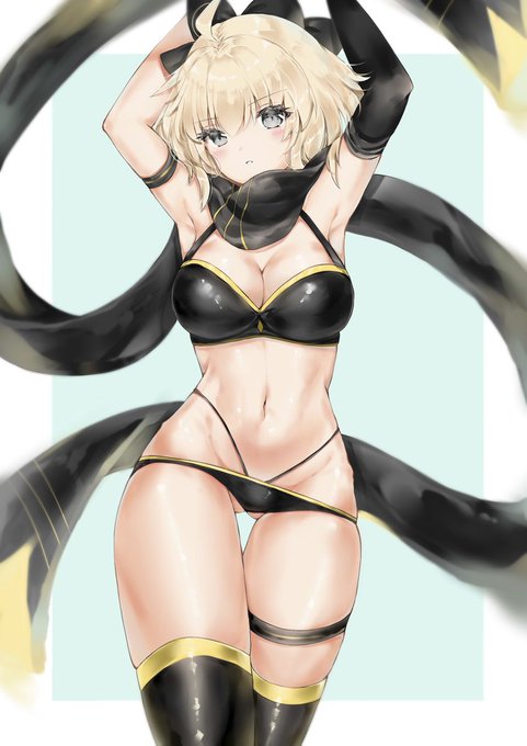 無題 #沖田総司(水着) #Fate/GrandOrder #極上の乳 #魅惑の谷間 #水着 #FGO #沖田総司 #沖田総司(Fate) #腋 #巨乳  