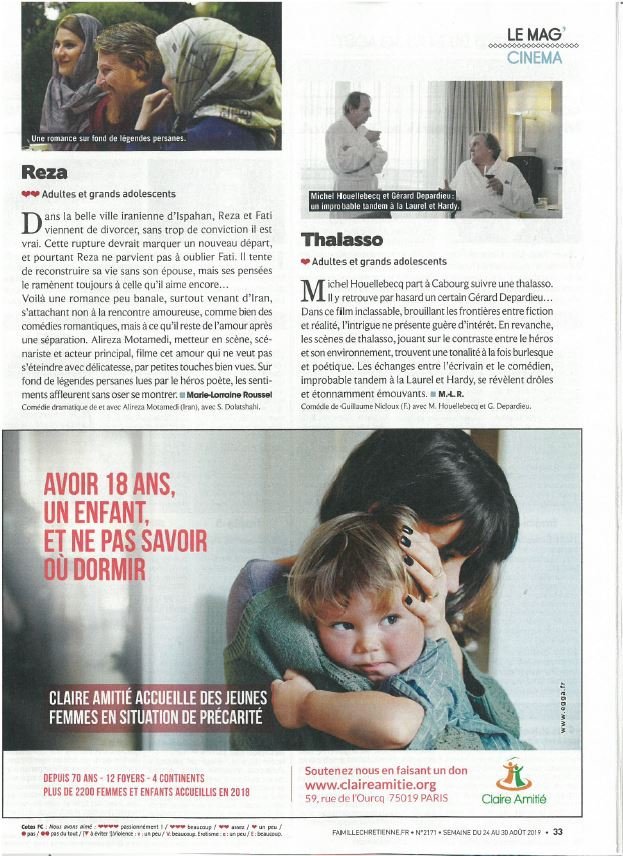ClairAmitie's tweet photo. L'association Claire Amitié apparaît dans le numéro d'Août de Famille Chrétienne : une belle opportunité pour mieux nous faire connaître ! https://t.co/WFpi7QzHdc