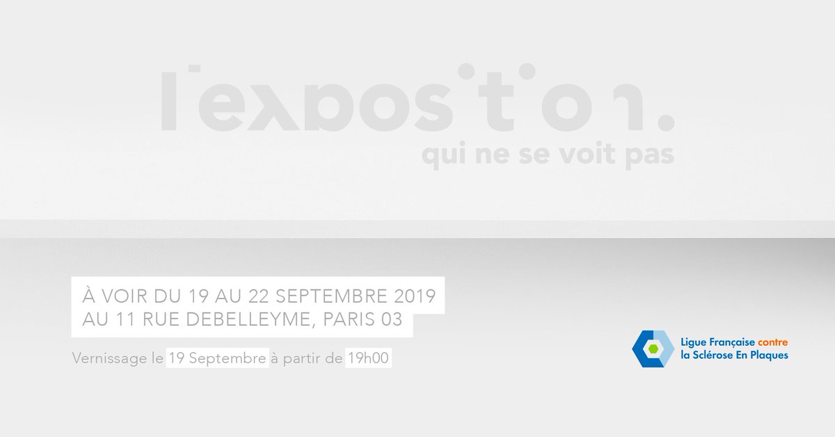 Du 20 au 22 septembre, <a href="/LFSEP/">Ligue Française contre la Sclérose En Plaques</a> organise une #exposition sur les symptômes invisibles de la Sclérose en Plaques à Paris. <a href="/AgenceOxygen/">OXYGEN</a>  <a href="/BETCParis/">BETC Paris</a> @EspaceDebelleyme #Paris #ScléroseEnPlaques #MyInvisibleMS #ilssontoùlessymptomes