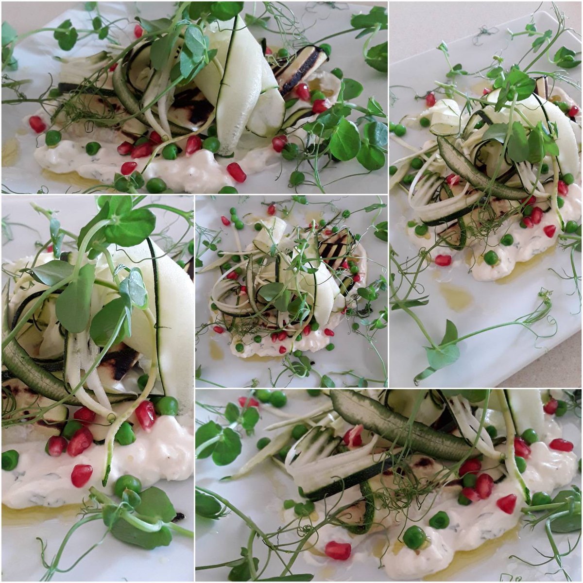 BoycottFarm's tweet photo. Perfect salad for this beautiful weather ☀️
Feta,&amp; courgette salad with pomegranate 
Courgettes have been freshly cut from the farm garden this morning. https://t.co/8ua8hWejug