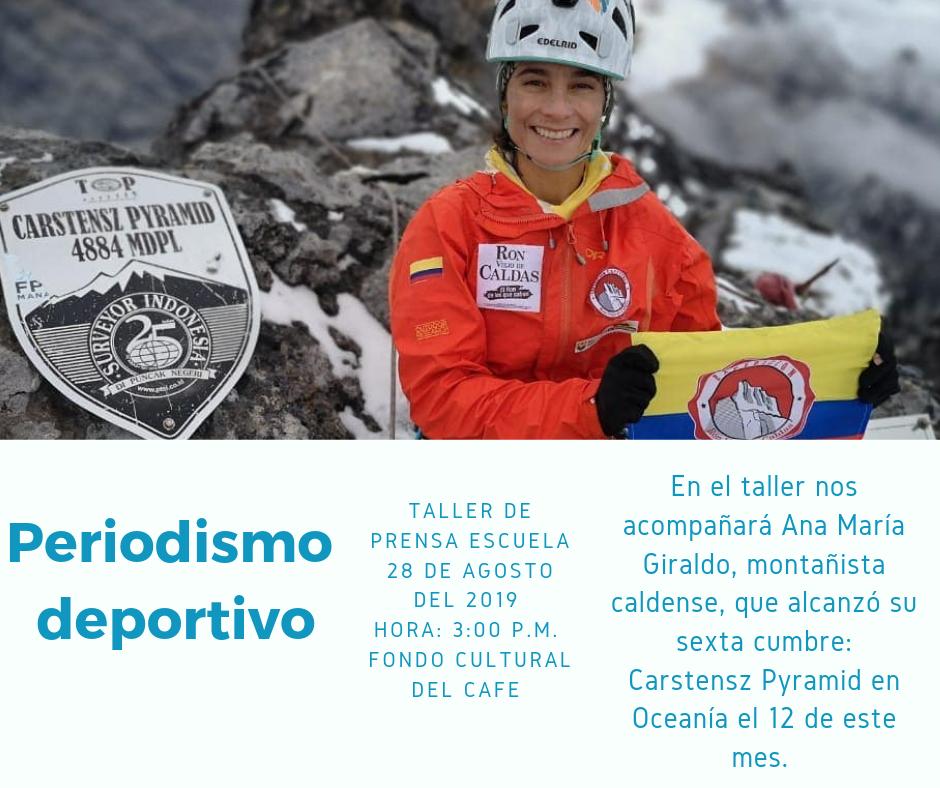 PrensaEscuelaLP's tweet photo. Este miércoles la montañista Ana María Giraldo estará en Prensa Escuela para hablar sobre su ascenso a las cumbres del mundo.  El taller será coordinado por @osvaldoinforma #Ana7Cumbres @lapatriacom @LaPatriaRadio https://t.co/n1NsLaYKXt