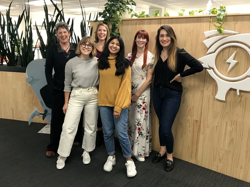 Happy #WomensEqualityDay from all of us at Raygun! We're incredibly happy to have so many #womenintech in our company, working in all aspects of the business. Say hello to this bunch of smiling faces from our Wellington office 💪  #EqualityWins #WomenInSTEM #EqualityForAll