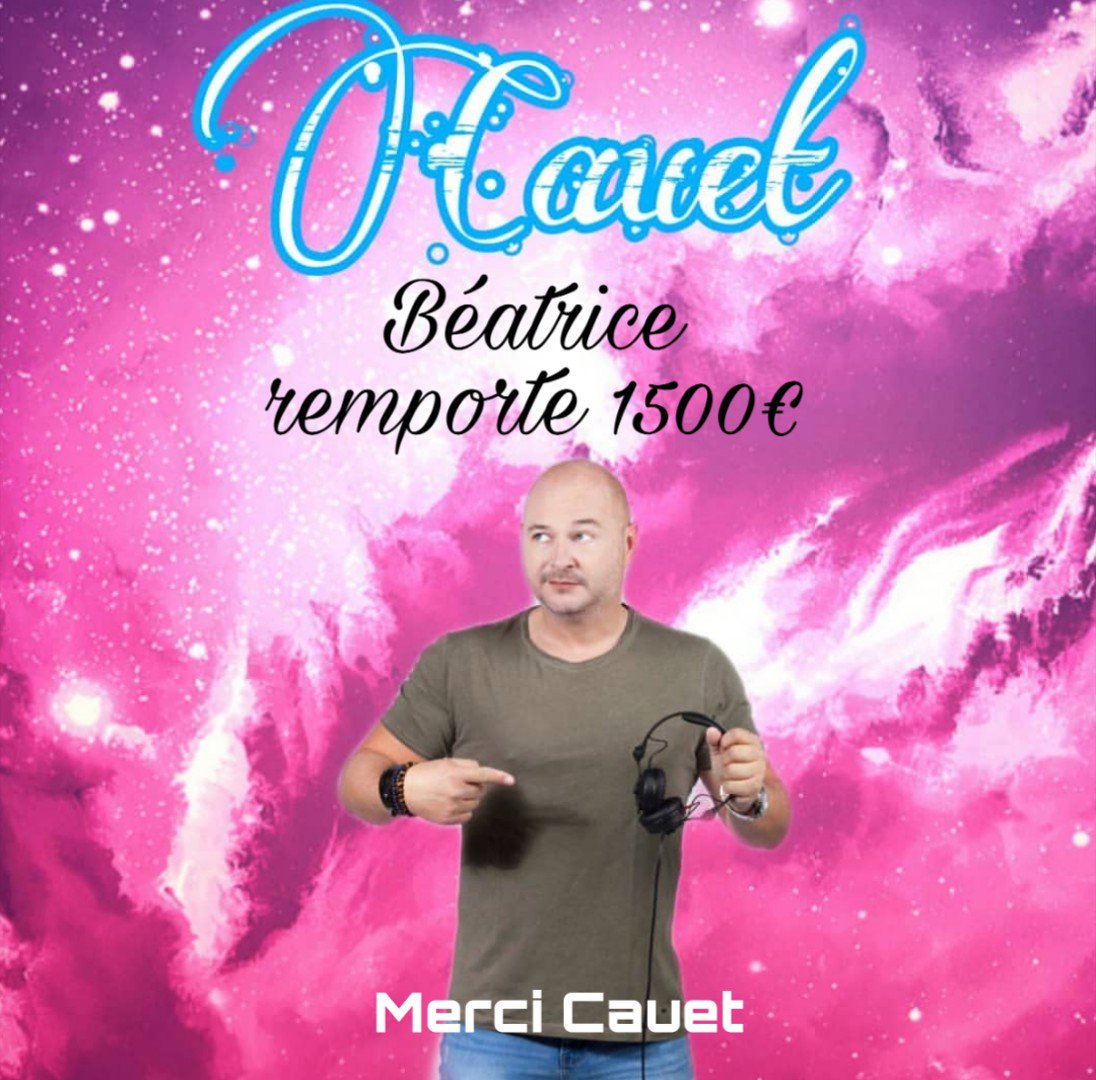 Ccauet_Family's tweet photo. Bravo à Béatrice qui remporte 1500€ avec l'enveloppe de Cauet 🍀🥰
Prochaine enveloppe entre 17h et 18h pour participer envoie Cauet au 7.10.12 😉#CCauetSurNRJ #cachecash @cauetofficiel https://t.co/QhU6mNhC5u