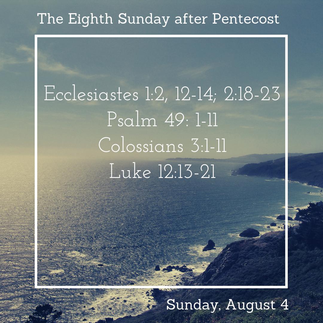 Here are the lectionary readings for the services that will be held this Sunday, Sept. 1: the Twelfth Sunday after Pentecost. We share here in case you would like to look them up in advance. More info about our worship can be found at trinitysc.org/worship.