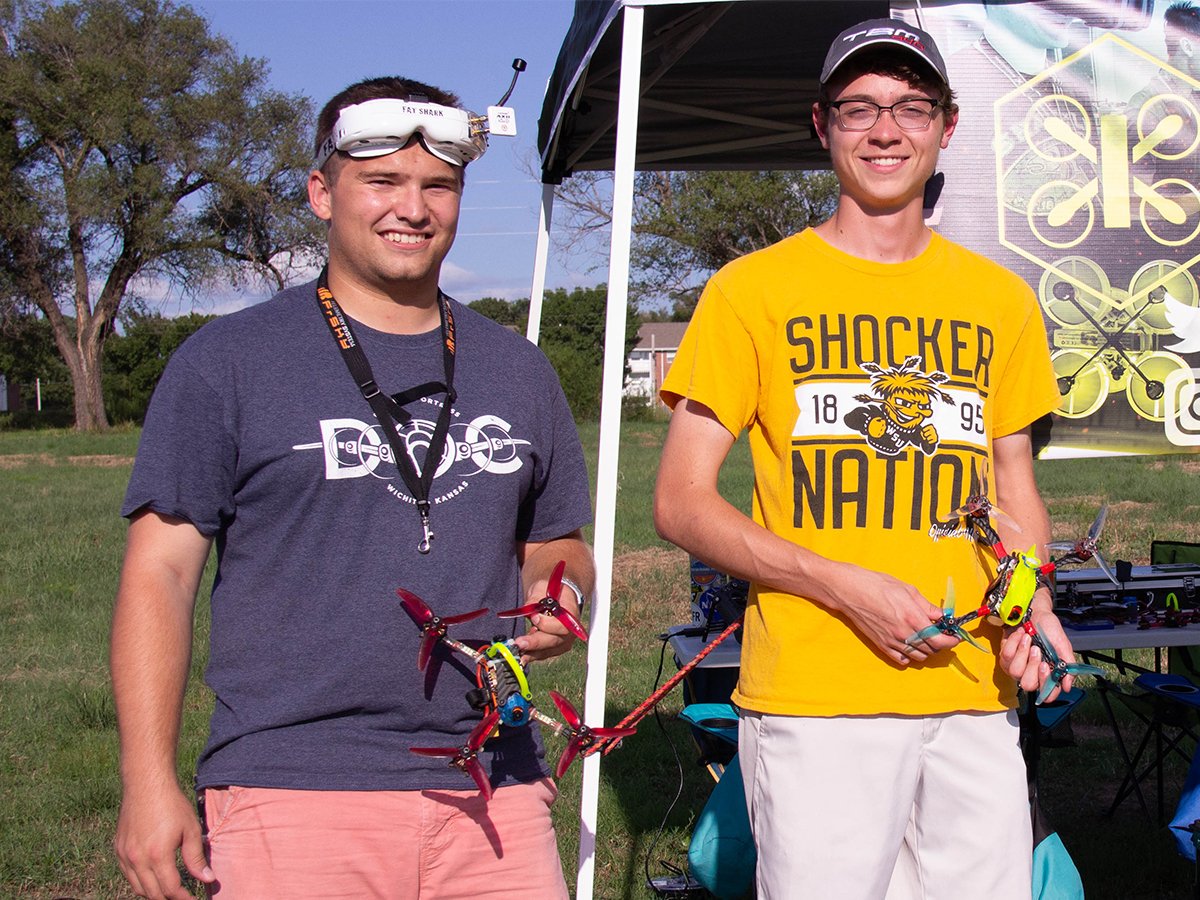 wheatweet's tweet photo. Drone Club (@ShockerDrone) is one of @WichitaState's newest student organizations. @Will_Valentino &amp; @slueckenotto99 have charted an impressive road map including build nights, aerial photography, competitive racing &amp; more. 
ℹ️: https://t.co/0TFcPyX1EG https://t.co/96hkIVNZ9e