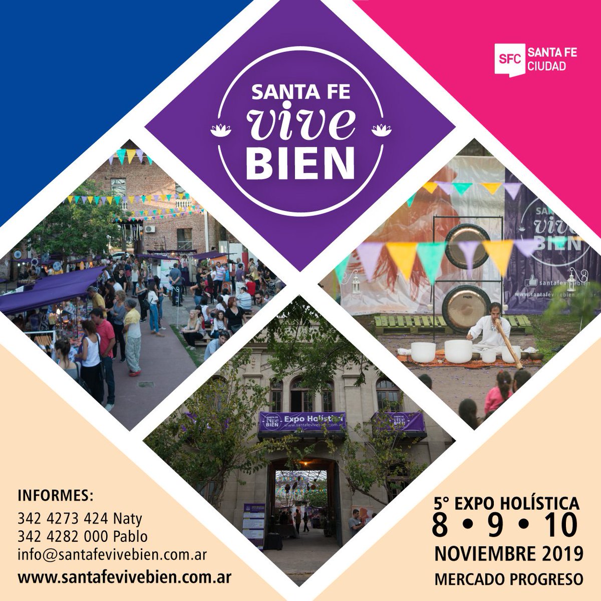 santafevivebien's tweet photo. 5° Expo Holística "SANTA FE VIVE BIEN"
8•9•10 de noviembre de 2019 
Mercado Progreso - Balcarce 1635 (SF)) 

https://t.co/ZA3b0I6Grd 

#SFVBExpoHolistica #ExpoHolistica #SantaFeViveBien #FeriaHolística #SantaFe #MercadoProgreso #SantaFe #EventosSantaFe #FeriaYExposiciones https://t.co/XI9m0bBmY0