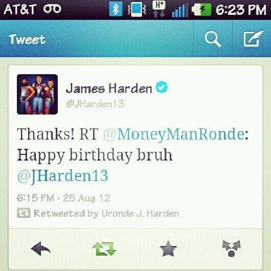 MoneyManRonde's tweet photo. Hbd bro @JHarden13 https://t.co/yifUODESiZ