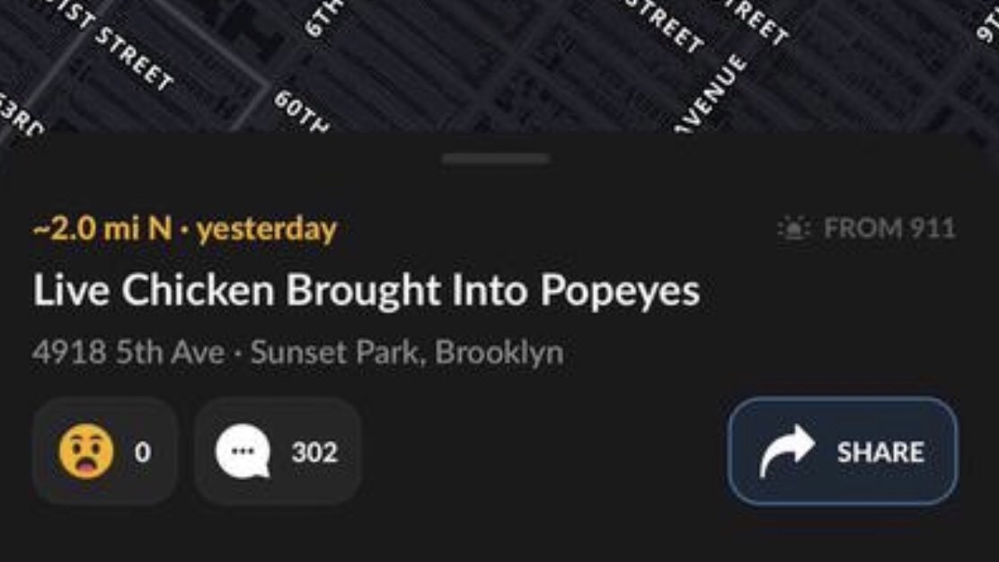 CitizenApp's tweet photo. Customer: chicken sandwich please.
Employee: sorry we’re all out.
Customer: https://t.co/RXCHH2Ew3s
