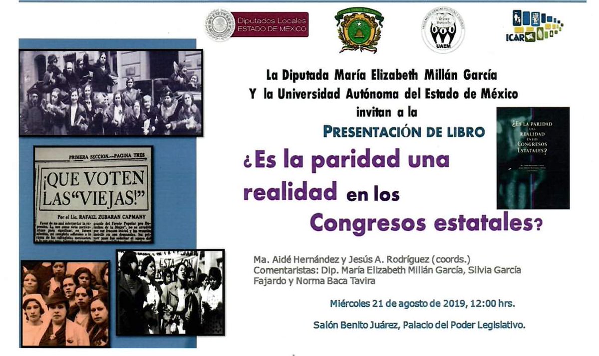 grimiucm's tweet photo. Dra. Karla Morales investigadora del Centro de Estudios Avanzados #CIEAM y del #GRIMI #UCM #TuUniversidad asiste al palacio del poder en #México #UAEMEX a la presentación del libro ¿Es la paridad una realidad en los congresos estatales? #REDES 170039 de #Conicyt https://t.co/gdc2dyI8XR