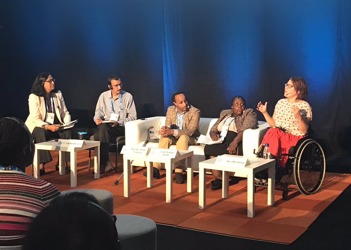 MyRight_se's tweet photo. ”Disability inclusive WASH is a question of life and survival” fastslog Kelly Ann Naylor från UNICEF under World Water Week där MyRights Ina Åkerberg från @RBU_Riks medverkade i en session om vatten, sanitet och hygien. #WWWeek https://t.co/2U362i32Gj