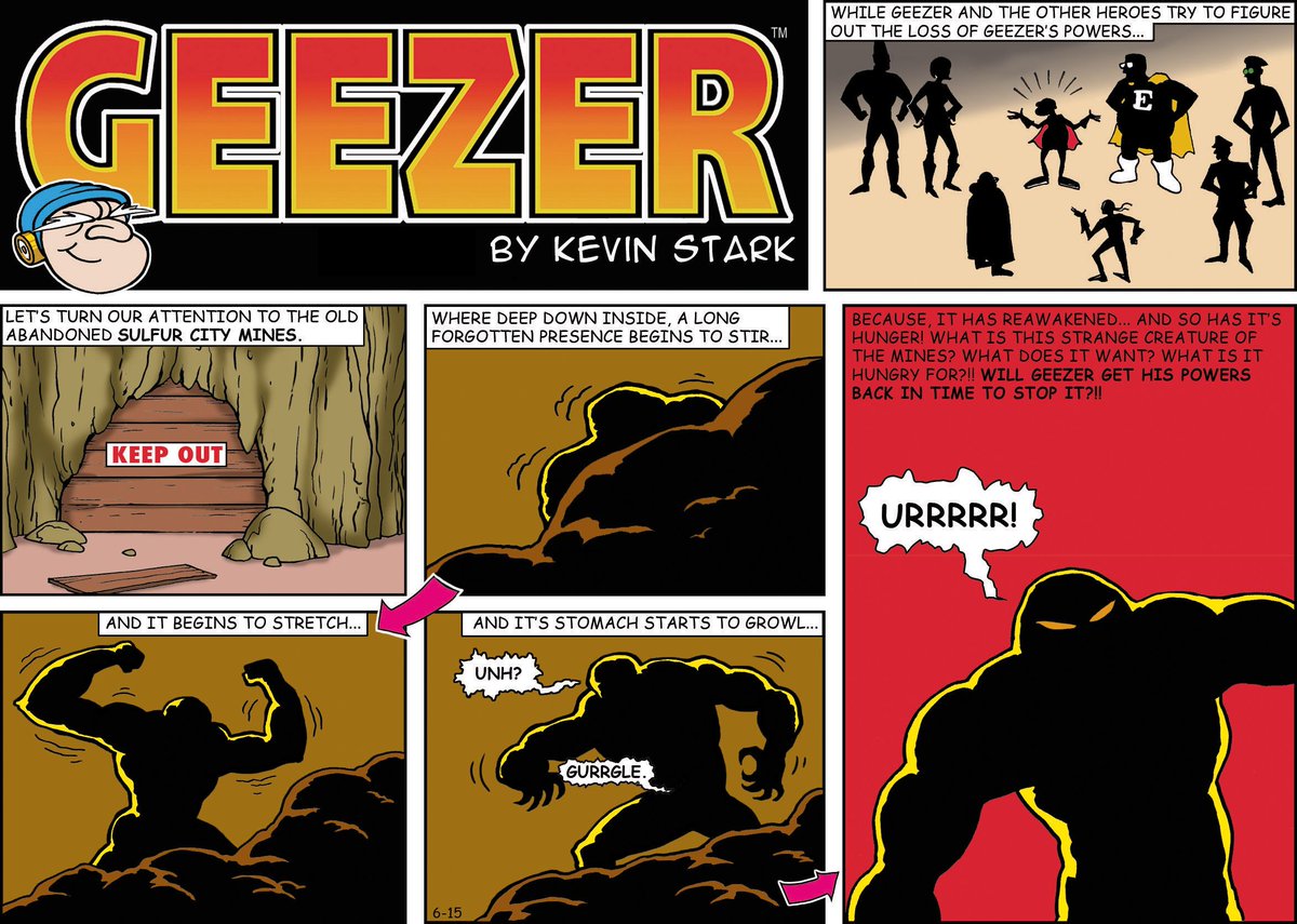 KillowattComics's tweet photo. Deep below Sulphur City, a rumbling in the earth. Is that an earthquake in the making? Or is it Geezer's newest nightmarish nemesis? https://t.co/sQuAj9104F