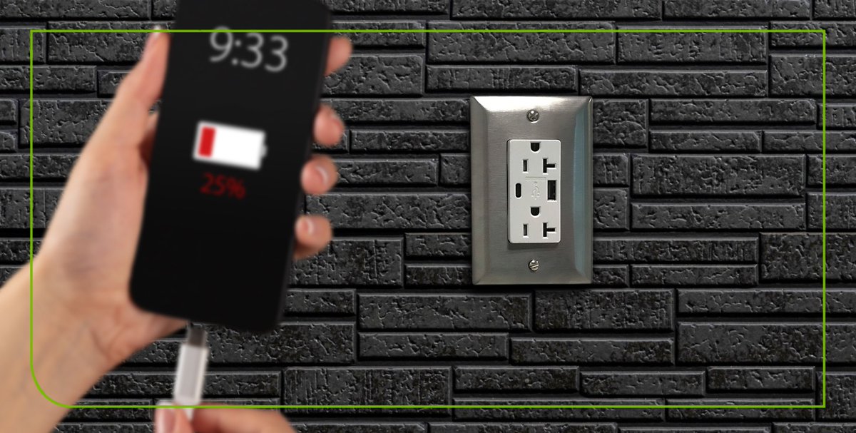 Leviton's tweet image. Our Lev-Lok A/C USB receptacle is the most powerful in the industry, with a combined total of 5.1A of charging power, allowing for faster mobile charging. Learn more: bit.ly/2Z3Emm0 #PerformanceMatters #TheFutureIsOn #ModularWiring