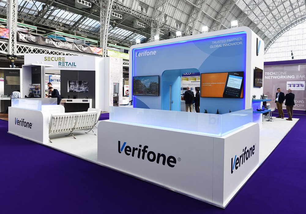 esmltd's tweet photo. A new stand for @Verifone  for this years @TheRetailEXPO  Did you know we also do #shopfits aswell?  
#eventprofs #retail #tradeshow #shopfitters #exhibitions #tradeshow #design #experientialmarketing #customerexperience #exhibitionstanddesigners https://t.co/wcq9Nc7Jtw