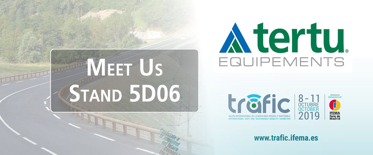 Trafic Madrid 2019 : <a href="/TERTUworld/">TERTU world</a>  participará a la próxima edición de <a href="/trafic_ifema/">TRAFIC, Salón Internacional de la Movilidad Segura</a> - Salón Internacional de Movilidad Segura y Sostenible, del 8 al 11 de Octubre en Feria de Madrid. Les esperamos stand 5D06. ¡Hasta pronto!