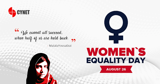CynetCorp's tweet photo. Happy Women’s Equality Day! Only by working equally together will we be able to unleash our full human potential. #WomensEqualityDay2019 #WeAreAllEqual https://t.co/GblnE01BAr
