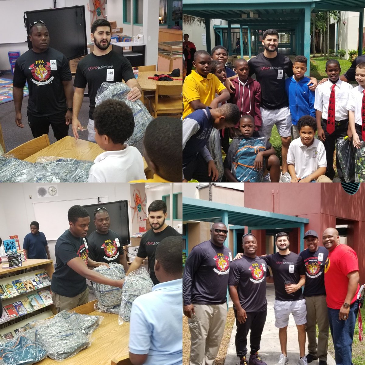 Pfacharities's tweet photo. Last week we teamed up with @RemyTraining23 and was fortunate enough to assist @PompanoBeachES @5000RoleBCPS students with backpacks and school supplies to start off the year. Thank you to all of the participants. #PFACharities #WeAre5000 #remyworkouts #GivingBackIsWhereItsAt https://t.co/OlIEFWRttR