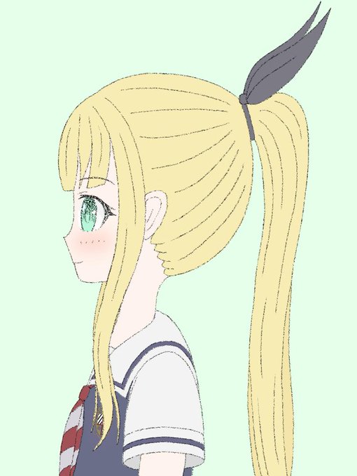 最高のコレクション ポニーテール 女の子 イラスト 横顔 100 ベストミキシング写真 イラストレーション