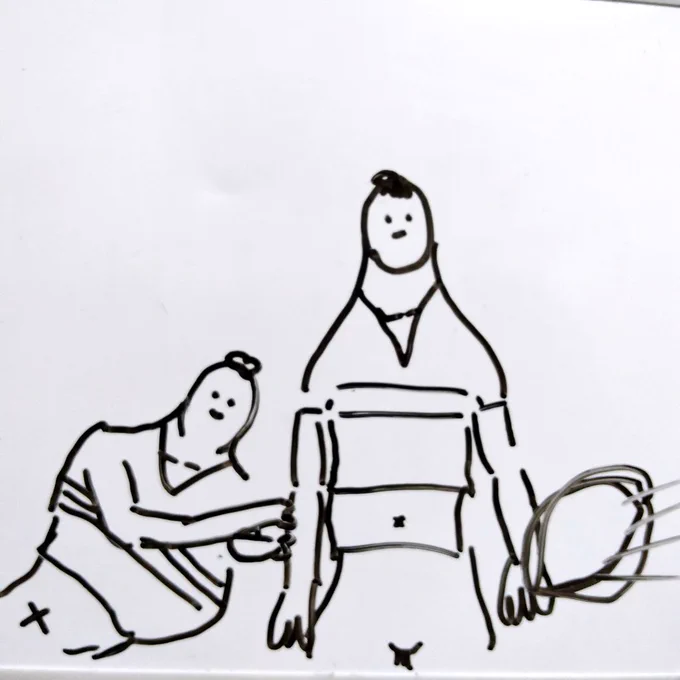 ラグビー選手の絵を描いた 