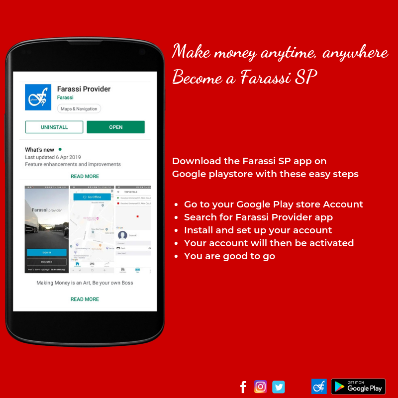 farassicocu's tweet photo. Need to earn some extra cash? Download the Farassi app on Google playstore with this link and start your entrepreneurial journey. https://t.co/TzFq0968kC
#ghana #mondayvibes #download #Accra #Kumasi #Google #delivery #farassicocu #farassi #playstore #register #Serviceprovider https://t.co/mqTm6lRVuf