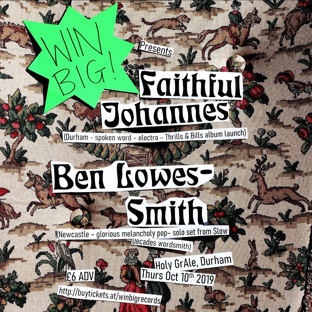 Launching my album with this show with Ben Lowes-Smith in The Holy GrAle's small but beautiful cellar in Durham.. Oct 10th... Tix at buytickets.at/winbigrecords I'd love to see you there 👍