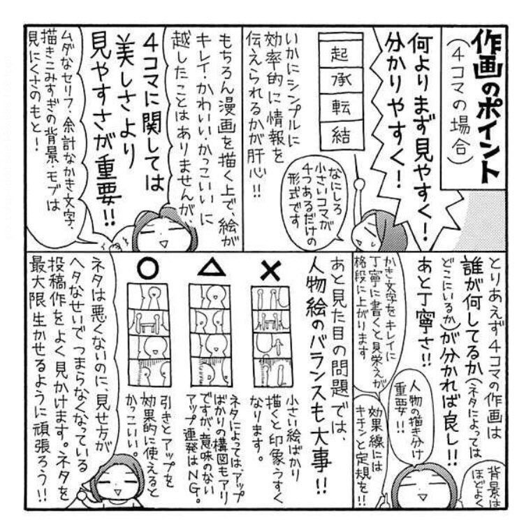 昔、漫画賞投稿者さんへ配布する小冊子用に書き下ろした 津山ちなみの4コマまんがの描き方講座?的なやつです。

R-4グランプリに応募しようかなと思う初心者さんの参考になれば😉 