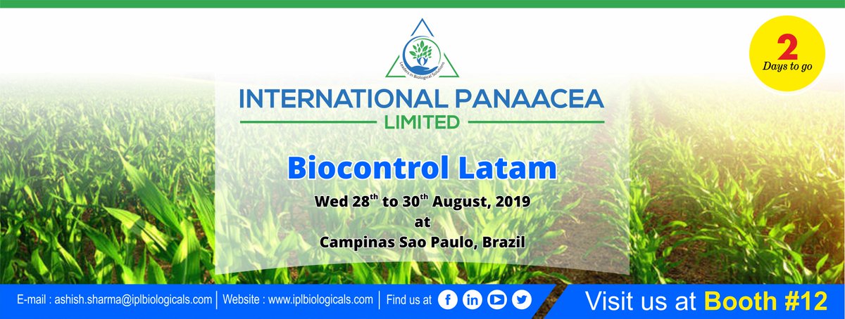 IPLBiologicals's tweet photo. #2daystogo #BioControlLATAM #conference #NewAgConference #Brazil #sustainable #farming #biologicalproducts @IPLBiologicals https://t.co/UYKBy64EEk