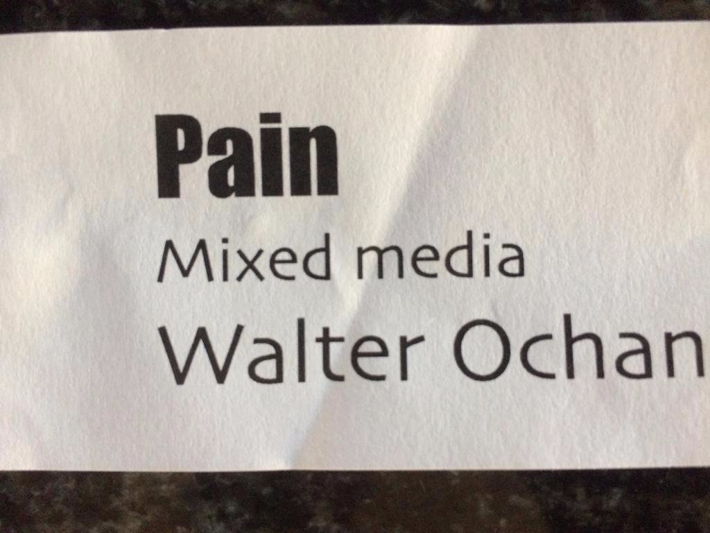 painbytes's tweet image. 17/8/2019 at Kavinga in the LowVeld. Art &amp;amp; Culture by Drs &amp;amp; Therapists. Dr O poses with his ART work. The function raised funds for Medical Care of Vulnerable children.