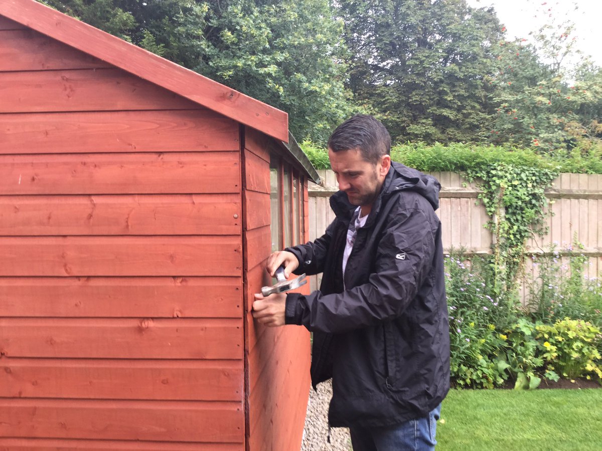 @Paslode_UK #WoodworkWednesday #PaslodeUK This is a photo of my son erecting my wooden shed. Thanks James.