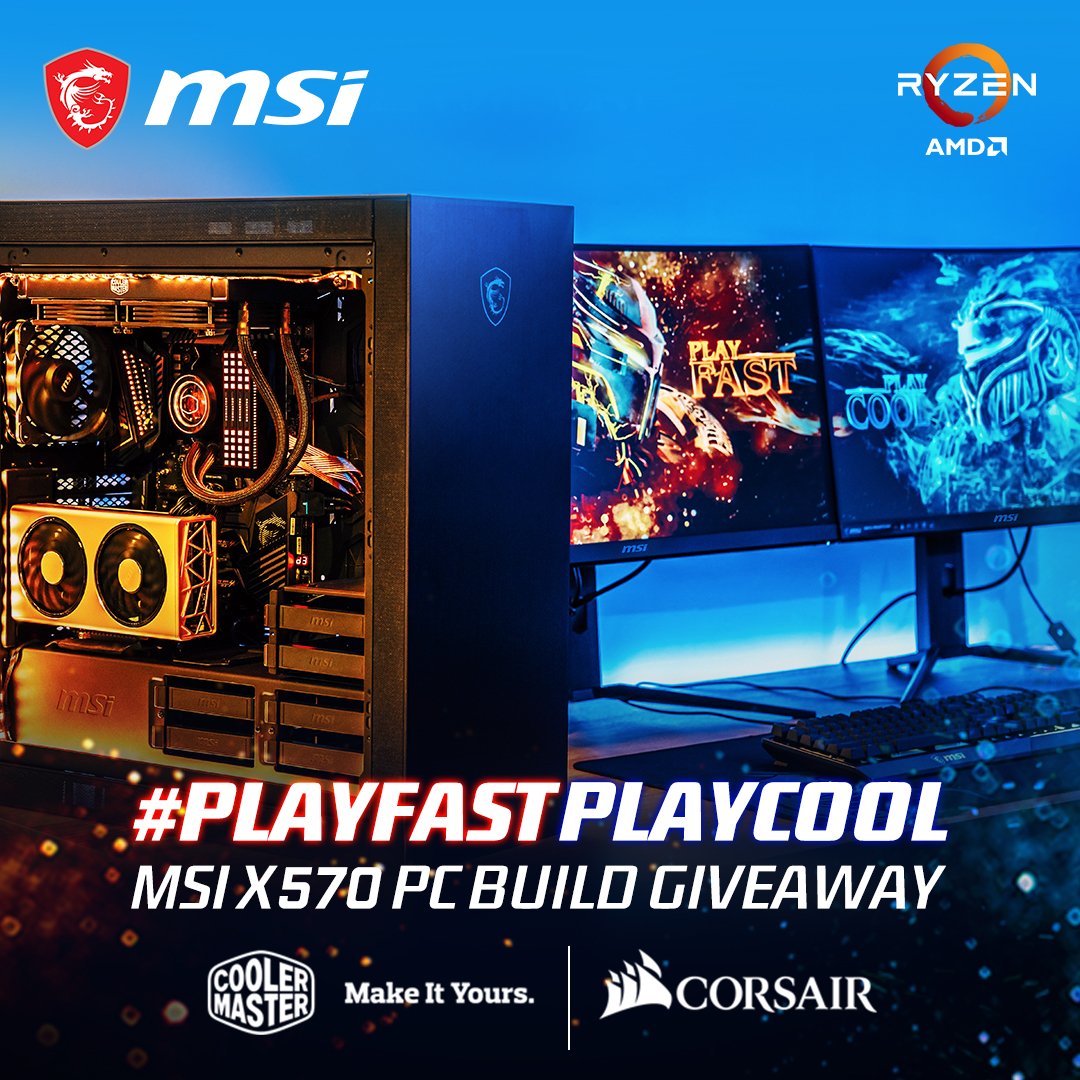 MSI Gaming on Twitter: "Here's a chance to take an extremely Fast and Cool gaming PC home, which is built with @AMDRyzen , @Corsair and @CoolerMaster, who is the next lucky