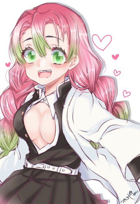 つきしろ やよい @ 低浮上気味‎⚰️さんがTwitterに投稿した甘露寺蜜璃(鬼滅の刃)のイラスト。