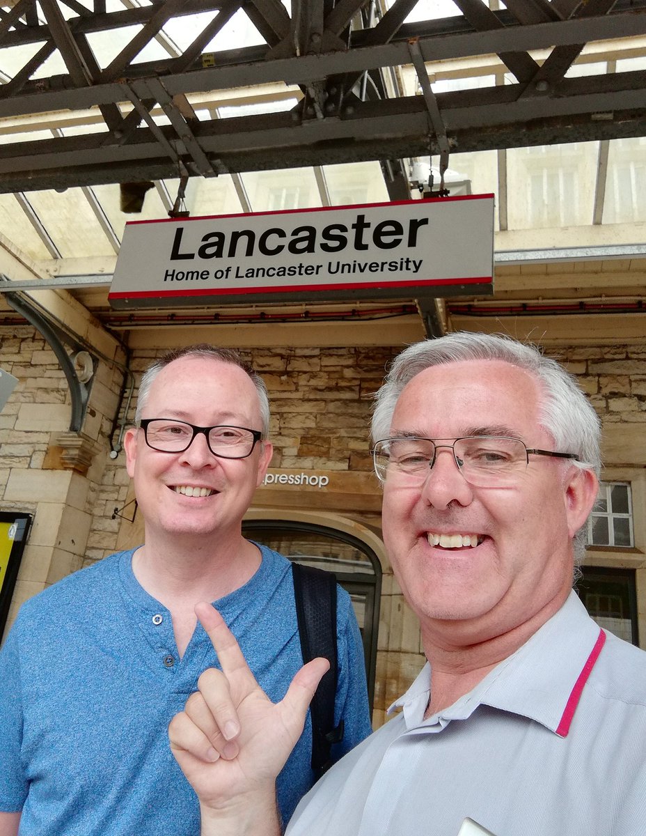 PaulieOnTrack's tweet photo. It was my honour to meet the @VirginTrains star of Lancaster station today! The selfie king @dispatcher1965 himself! A selfie opportunity which could not be missed 😅 https://t.co/n8643vx57D