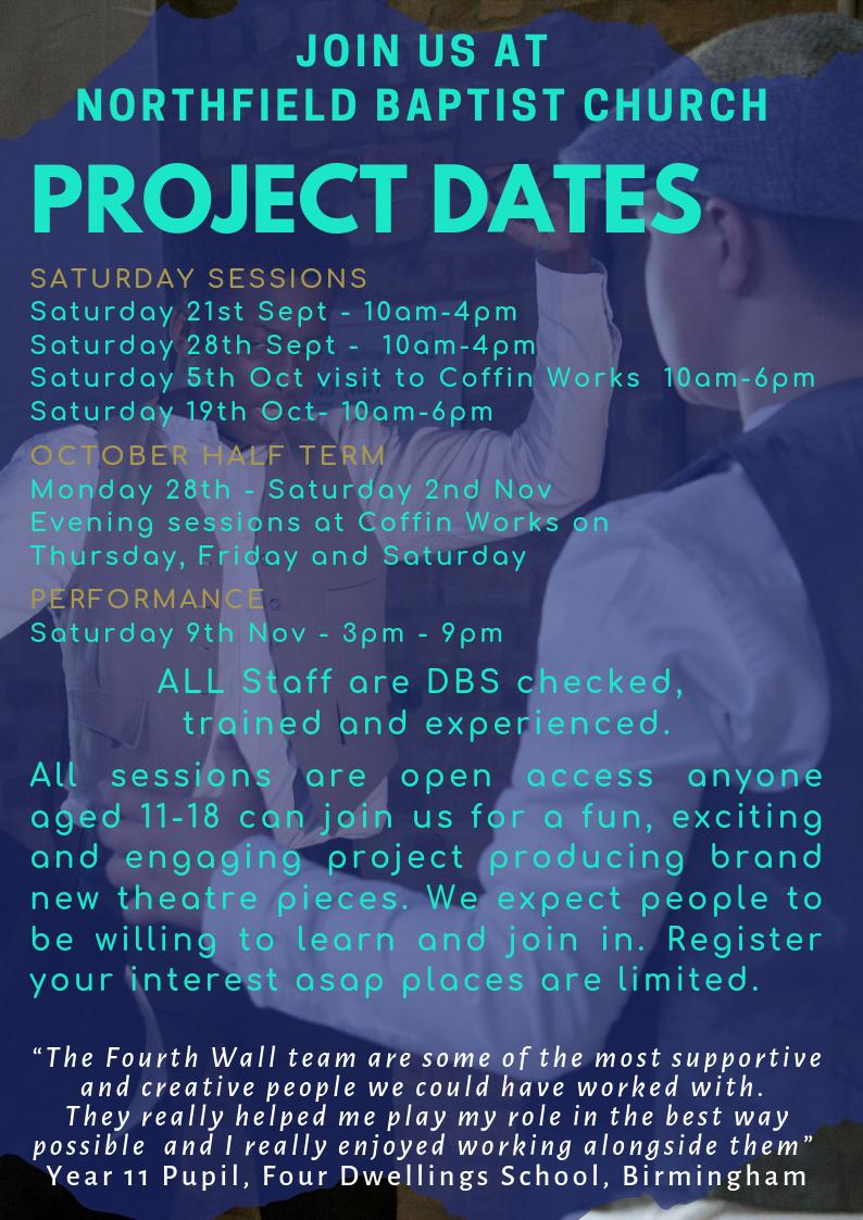 FourthWall_UK's tweet photo. We are really happy to the announce the dates of our upcoming theatre project apply at https://t.co/V1hOgFIGGn https://t.co/35YzlTI4Bk