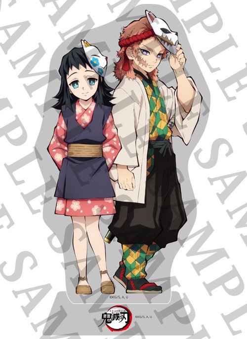 鬼滅の刃/ufotable/真菰/錆兎/コースター 鬼滅の刃 極楽湯 コラボ 特典 オリジナルイラスト コースター 錆兎