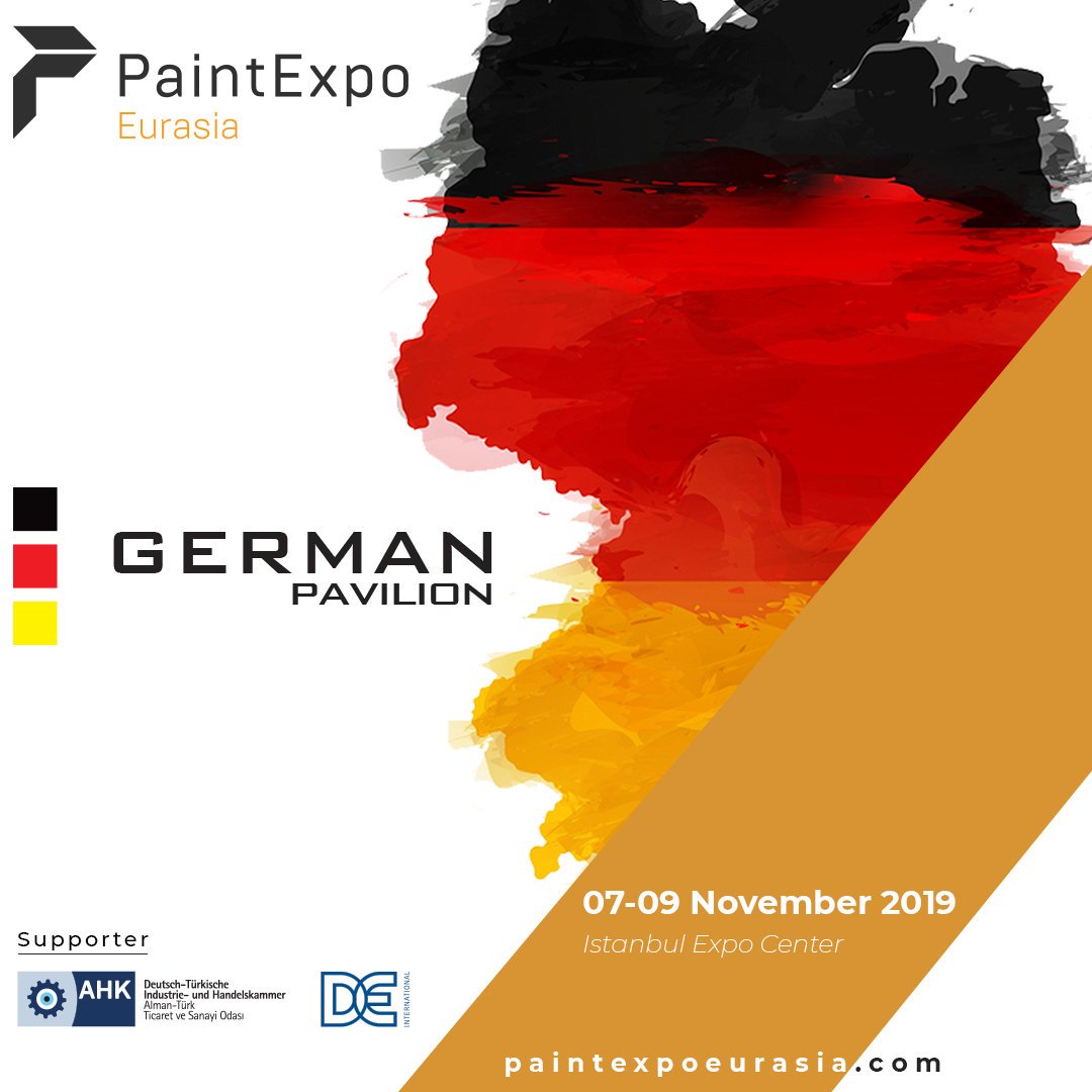 German Pavilion will be organized by AHK-DE International at PaintExpo Eurasia, 7-9 November 2019!
Der Deutsche Pavillon wird durch AHK- DEinternational vom 7. bis 9. November 2019 auf der PaintExpo Eurasia organisiert.
#artkim #paintexpoeurasia #industrial #coatings #exhibition