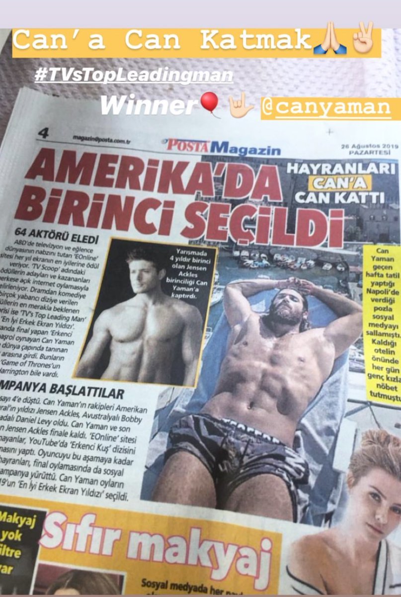 Canyamanlovers's tweet photo. New #CanYaman on Turkish press😉

You deserve all the success 🧿🧿❤️🤴🏻
#CanDivit #CYTeam https://t.co/dCdvdwpbQ7