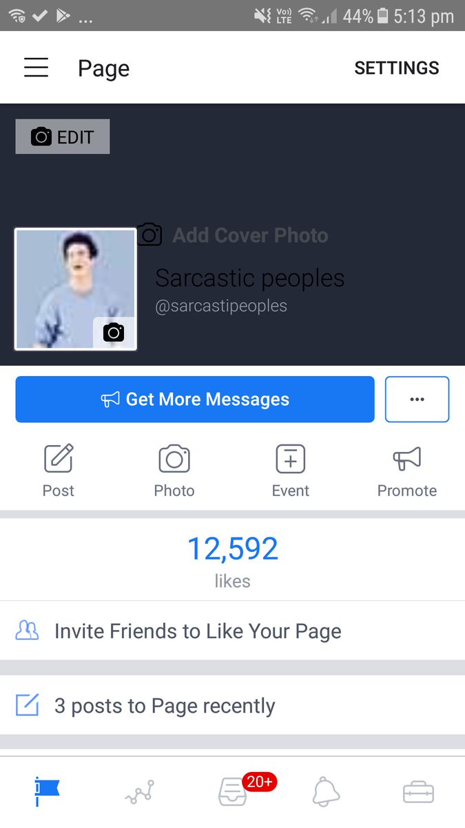 sarcastipeople's tweet photo. @facebook Hi,facebook Team.Did I got banned???See,I was getting a lot of engagement with my new page but don't know what happen butnow when I post,Idon't even get like 500 people reach in aday and I used to get this reach in just 10 minute. So,I really need your help 😔.Mypage is https://t.co/KRUQodwCYn