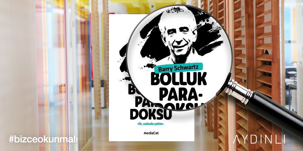 AydinliKariyer's tweet photo. Ekonomi ve insan psikolojisi arasındaki ilişkileri inceleyen Barry Schwartz’in 'Bolluk Paradoksu' #bizceokunmalı
Barry Schwartz who examines the relationships between economics and human psychology, whose book ‘Paradox of Choise’ #havetoread https://t.co/h7V9glqKGt