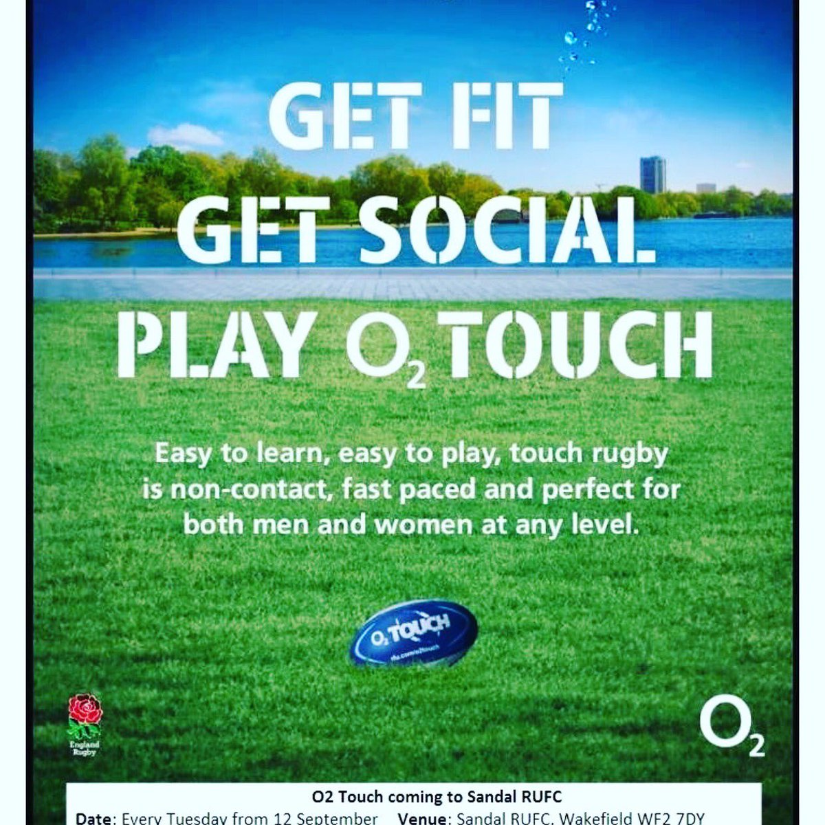 O2touchsandal's tweet photo. It’s Tuesday again tomorrow and that means we go again for another great social O2 Touch session #FunInTheSun #SocialRugby #FitnessFun #TouchandPass https://t.co/jFWAOWevWv