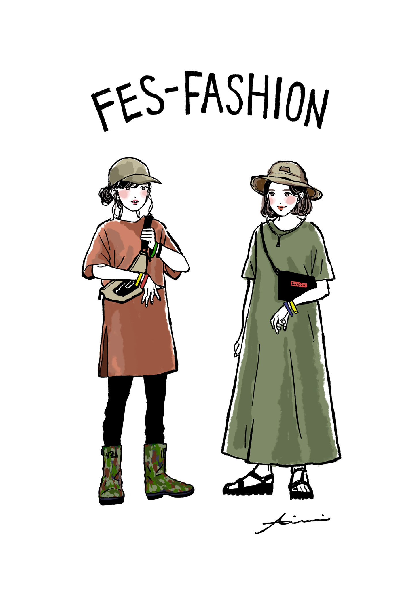 Twitter 上的 Aimi Sawanobori イラストレーター フェスファッション フェスコーデ 夏フェス ファッションイラスト ガールズイラスト T Co Pnzkchpnuv Twitter