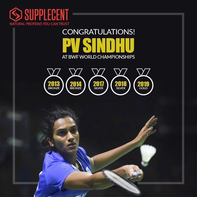 supplecent's tweet photo. It is not one giant step, but small steps every day that brings you closer to your goals. We congratulate PV Sindhu for making India proud and being an inspiration to millions of kids in India and around the world.

#PVSindhu #GoldWinner #Supplecent #SwitchToSupplecent #ItsPure https://t.co/iLFrokx4oU