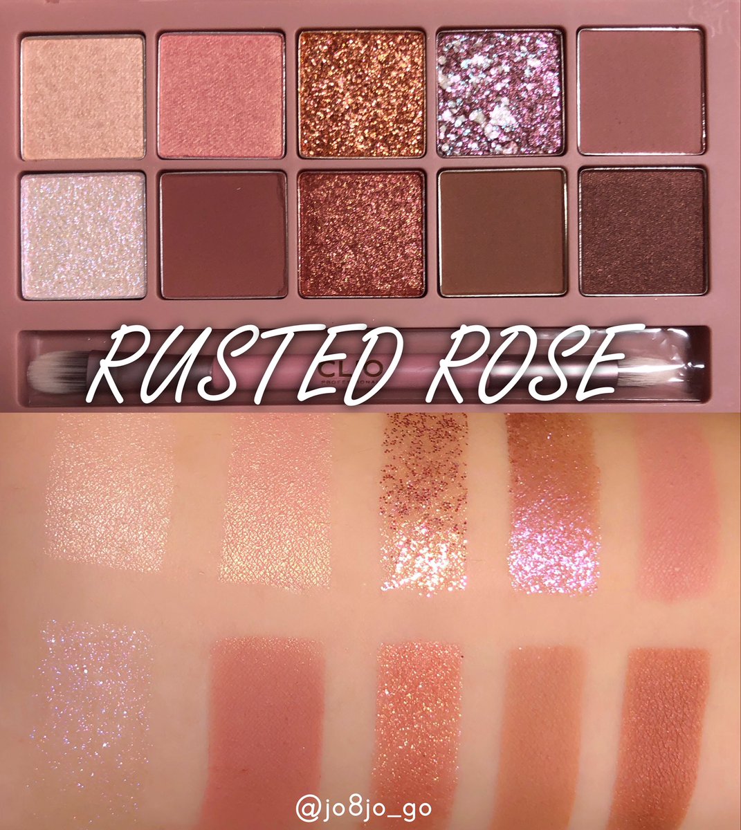 使用人b子 Clioの秋の新作アイシャドウ Street Brick Rusted Rose 春に出たカラーと一線を画すのは 大粒のグリッターがあること 秋らしいくすみカラーで抜群の発色 イエベ秋の民 これはいいぞ マット シマー ラメ グリッターの4種類の