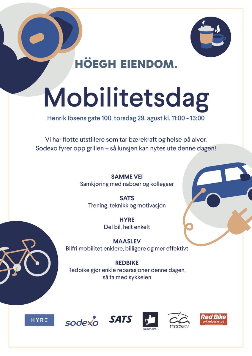 SammeVeiApp's tweet photo. Spennende, spennende 🤗 På torsdag, 27.8 er vi på mobilitetsdag med Höegh Eiendom. Det blir leker og mat og god stemning. Bli med 🚙🍀🙌 #spartidpengerogmiljøet #networking #togetherahead #mobility https://t.co/diGsixw2lM