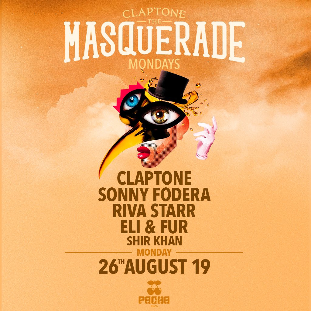 msqrdclaptone's tweet photo. 🎭 That feeling when Monday rolls around and it’s time for The Masquerade at @pacha! Join our golden hero, @Claptone_, with @rivastarr, @sonnyfodera, @eliandfur and @djshirkhan for a night of unbridled desire ✨ https://t.co/mRQHUREihG