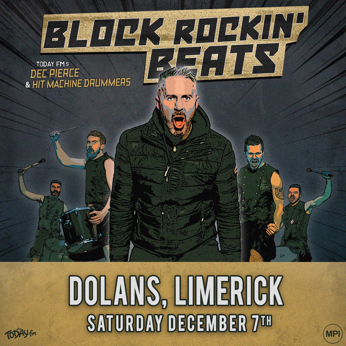 What’s up <a href="/mydolans/">Dolans Limerick</a>! We are coming back to #Limerick to make a load of noise on Sat. 7th December!!! Will you let us back in to the Warehouse that night please?? 🥁🥁🥁🥁🥁😜Tickets: dolans.ie/gigs-events-li… #BlockRockinBeats #DanceClassics #OldSkool