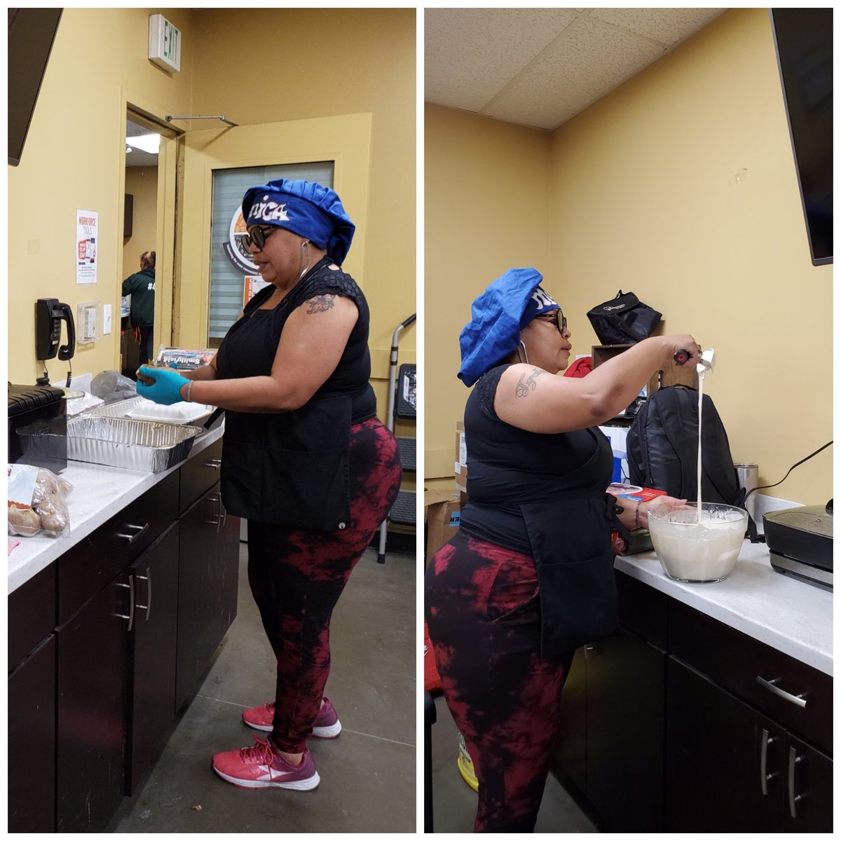 kristasalera's tweet photo. Chef Monica at it again! #SupportEFC #PoPUpBreakfast 🥞🍳🥓 https://t.co/yTDskL9pNz