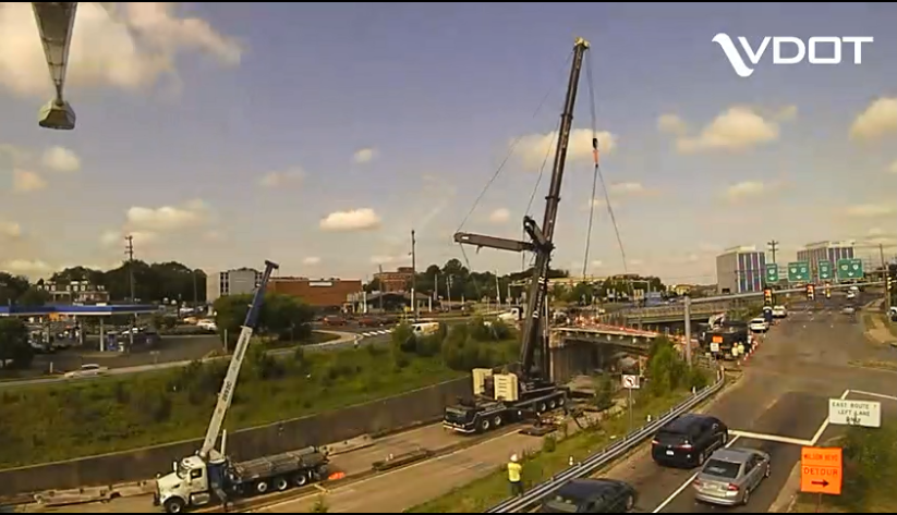 NATSignals's tweet photo. Don’t blink! @Vdot pulled out the stops to replace this aging 87 ft bridge in just 54 hours! Solid planning and pre-assembly lets them work fast, work safe! https://t.co/gaWwlVPvNv #FlaggerSafety https://t.co/GKIyv2X3XH