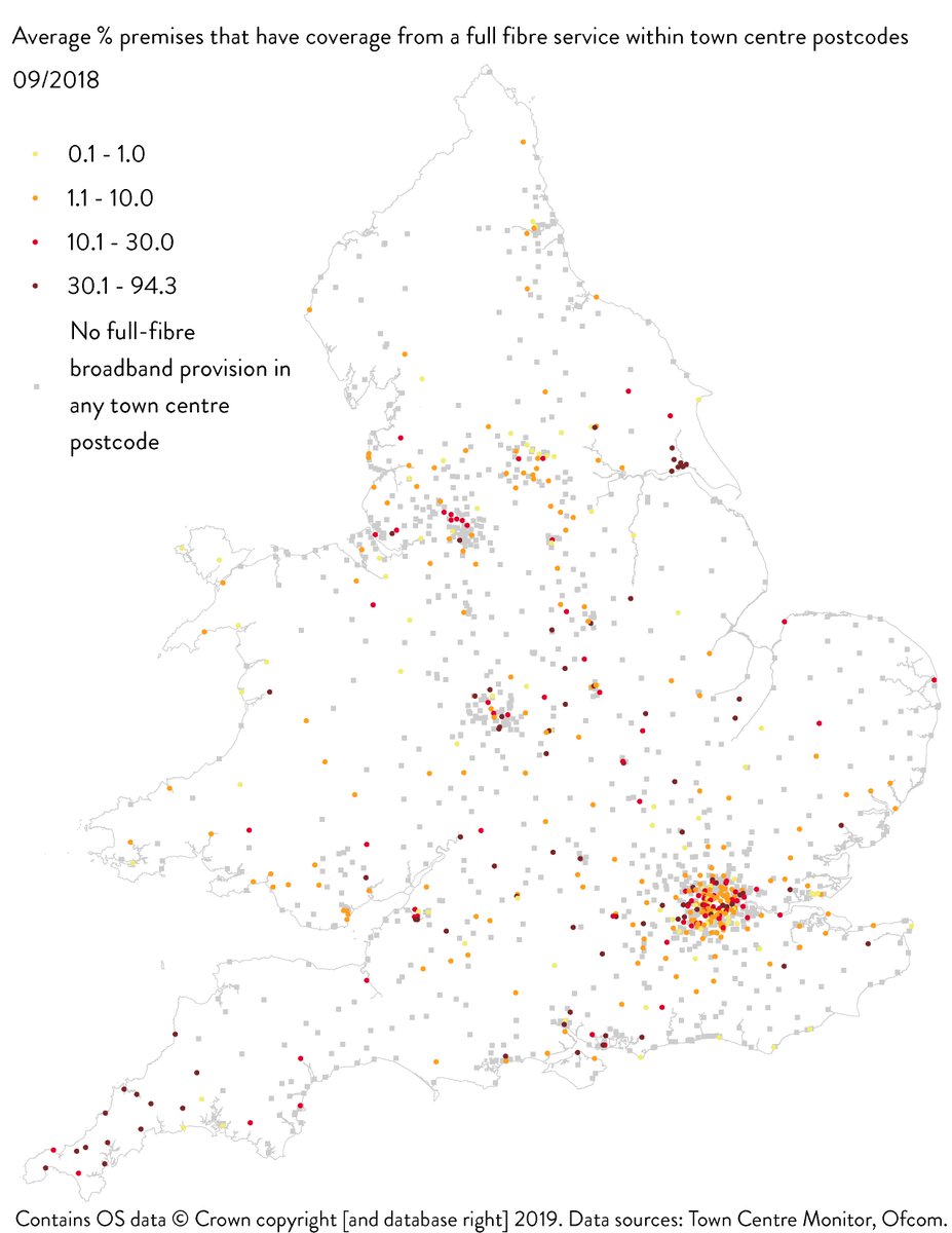 town_monitor's tweet image. #Cornwall and #Hull #towncentres showing hotspots of full fibre fixed broadband connectivity bit.ly/2KWgR5w