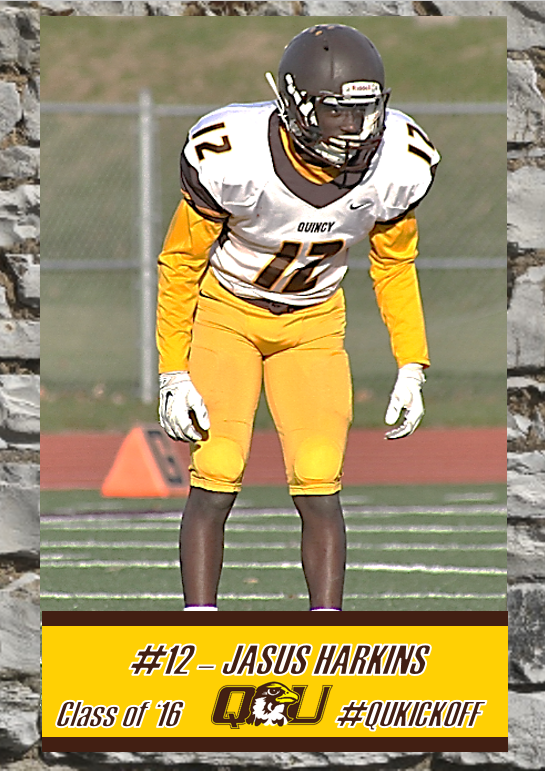QUHawksFootball's tweet photo. #DOITFOR12 @Jasus_Harkins12 played both CB & Safety during his time at QU. From O'Fallon, IL & O'Fallown Township HS, he had a great 4-year playing career for us! Thank you for all you did for our program. 12 days until #QUKICKOFF #PEWAV #FFF #RIGHTNOW https://t.co/3UO1y2XTyB